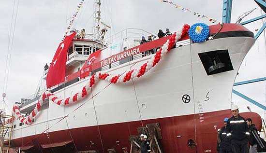 İlk yerli araştırma gemimiz Tubitak Marmara denize indi